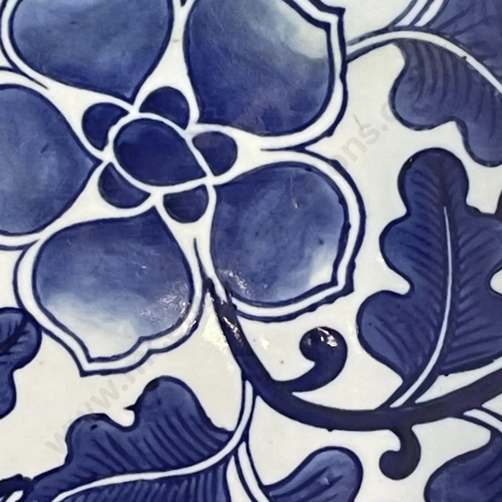 Vintage handpainted flow Blue and white Charger Dia31cm Image 1++