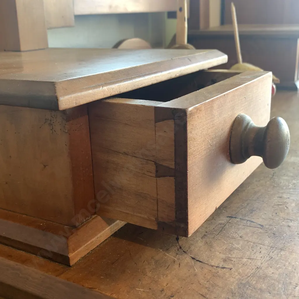 Vintage Kauri 5 Drawer Dresser with Central Mirror. H164 W91 D42cm Image 1++