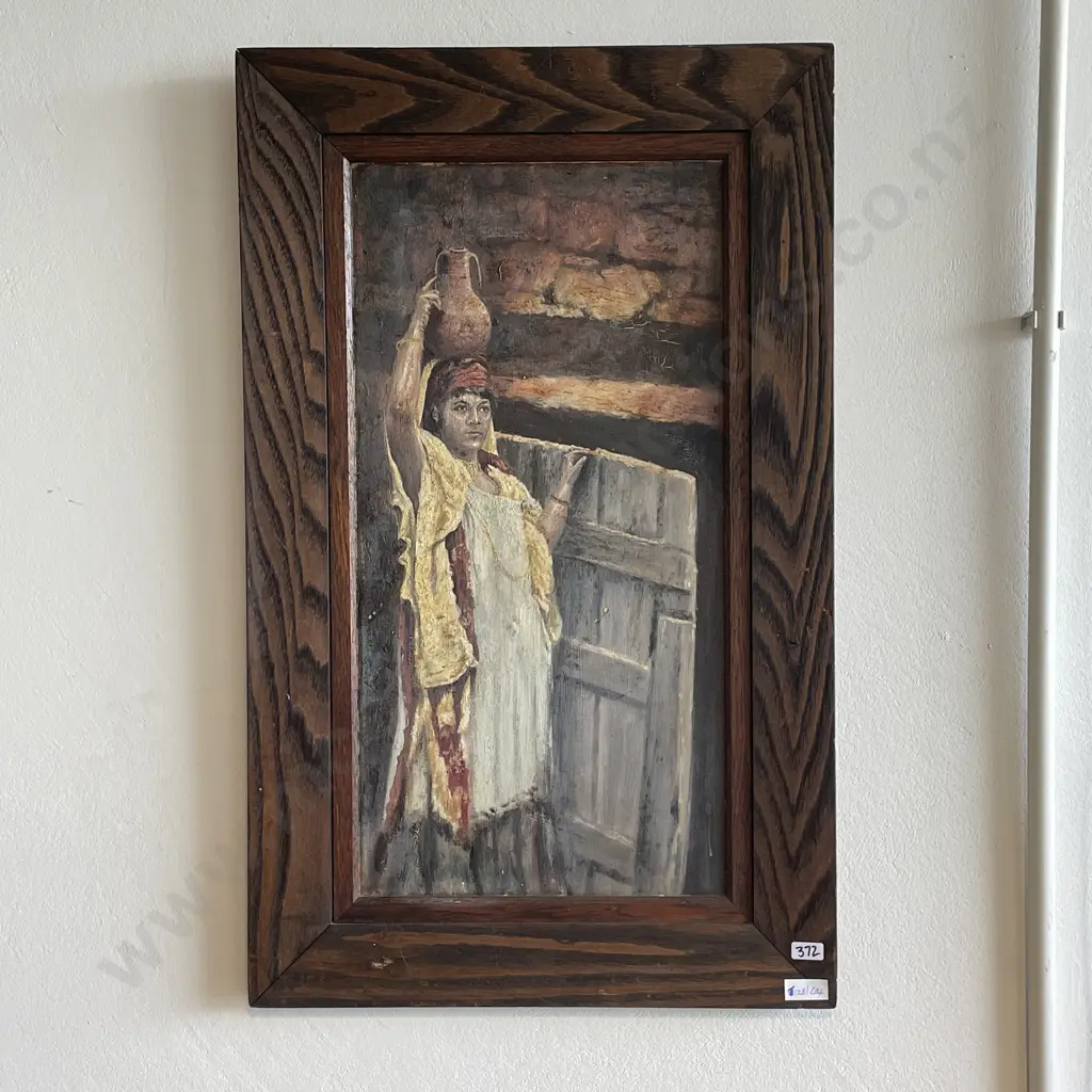 Antique Original Oil Artwork, Wooden Frame Image 1++