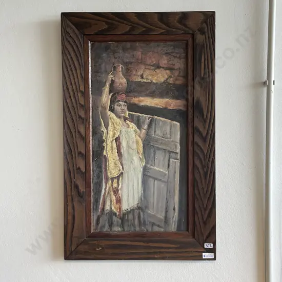 Antique Original Oil Artwork, Wooden Frame