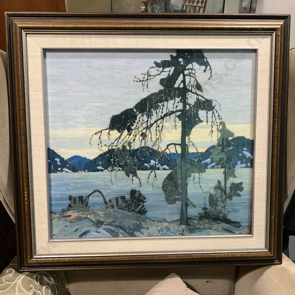 Tom Thomson "The Jack Pine" Solid Wood Retro Framed Print. Famous Canadian Artist Image 1++