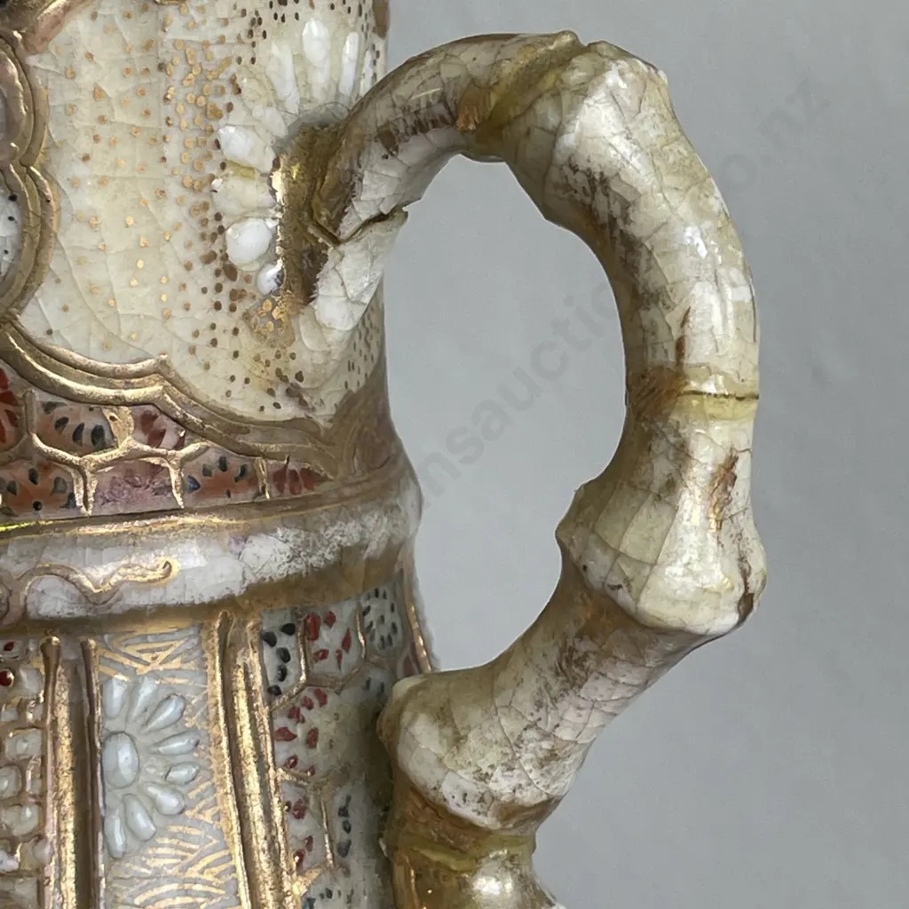 Vintage Satsuma 2 Handled Vase H25cm. Af as shown Image 1++