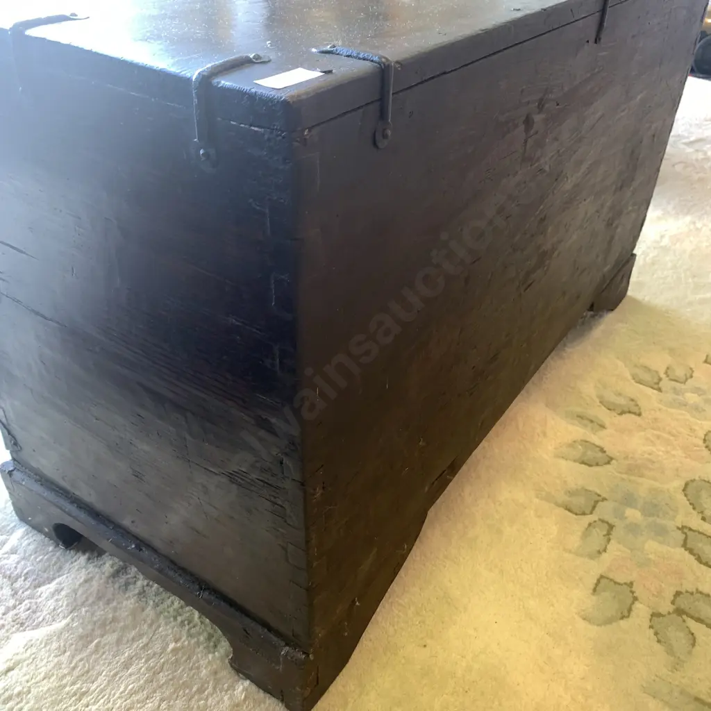 Antique Korean Blanket Chest. Solid Elm Wood with iron latch, hinges and detail. C1850. 84 x 37cm H50cm Image 1++