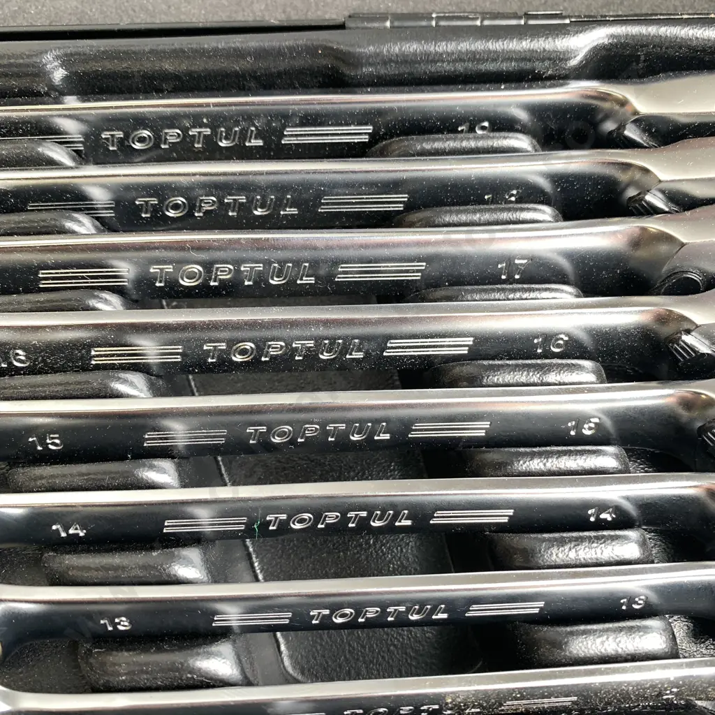 TOPTUL 15 Piece Wrench Set - Tools in Excellent Condition - in case Image 1++