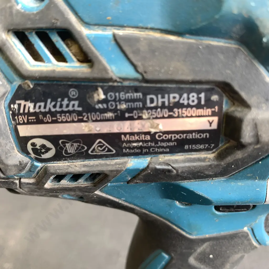 Makita 18V Drill and Battery - Model DHP481 Image 1++