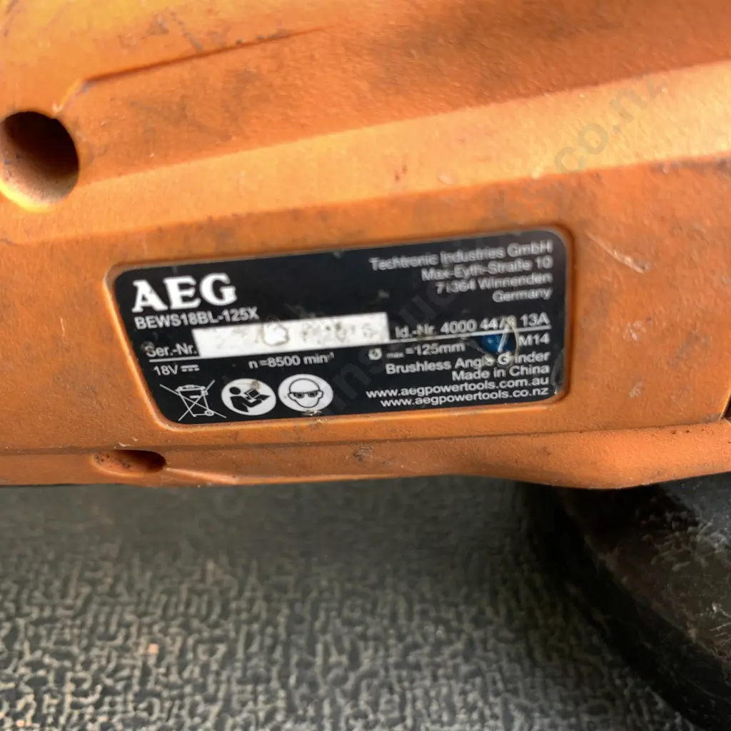 AEG 18 V Grinder, Skinless, Model BEWS18BL-125X - With disc Image 1++