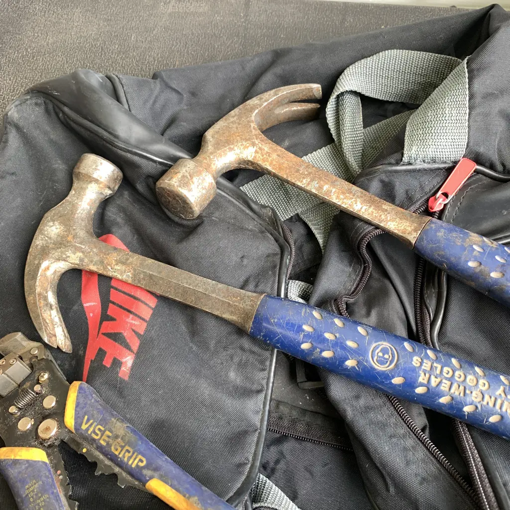 2 X Est Wing Hammers, Vise Grips Wire Strippers and Jordan Air Bag Image 1++