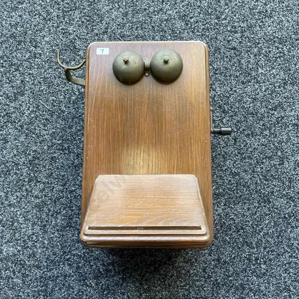 Antique Wooden Wall Telephone - missing ear piece Image 1++