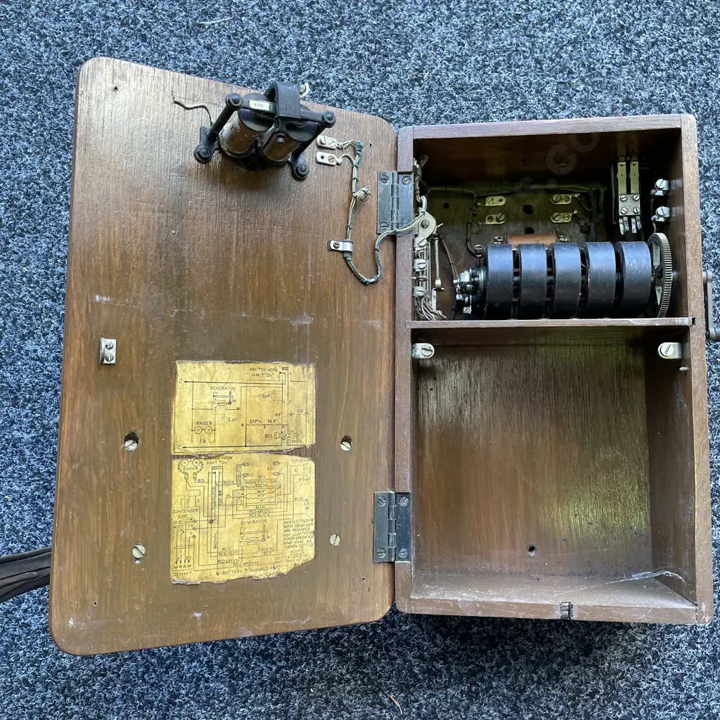 Antique Wooden Wall Telephone - missing ear piece Image 1++