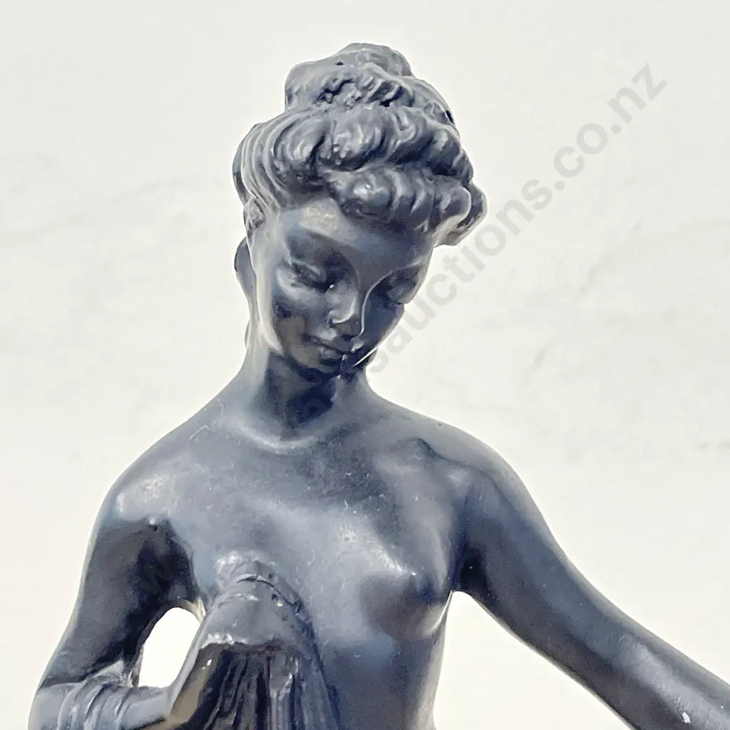 Vintage Black Painted Art Nouveau "Nymph" figurine H25cm Image 1++