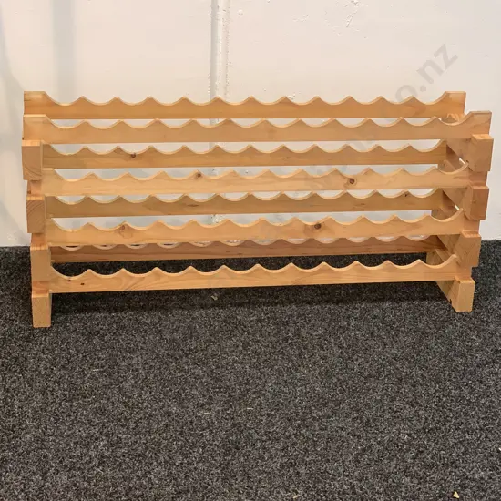 Modular Wine Rack, Wooden, 12 Bottles Wide, 3 Bottles High, 36 Slots