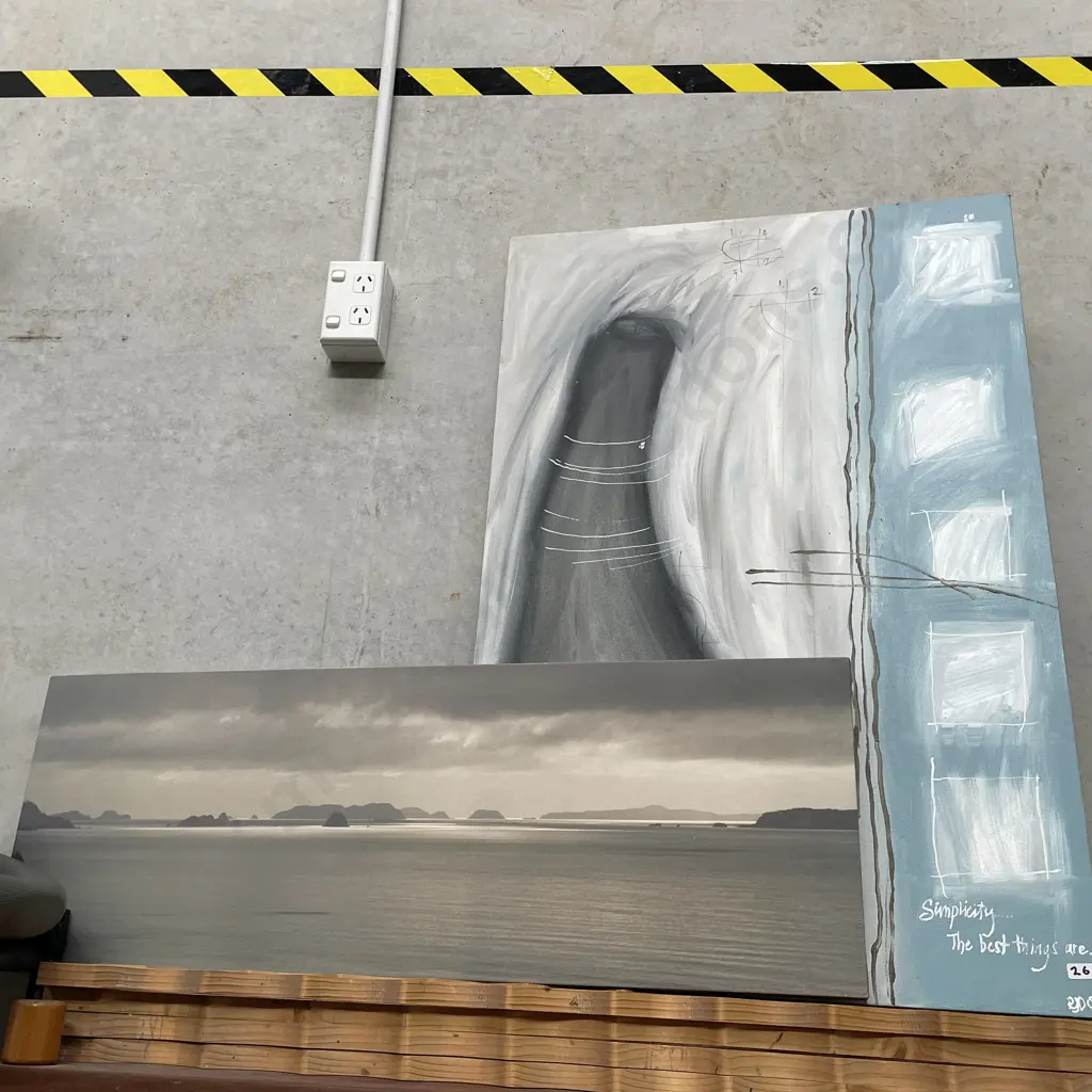 Two Original Artworks on Canvas, One is No. 310516 Thames Film and Camera Image 1++