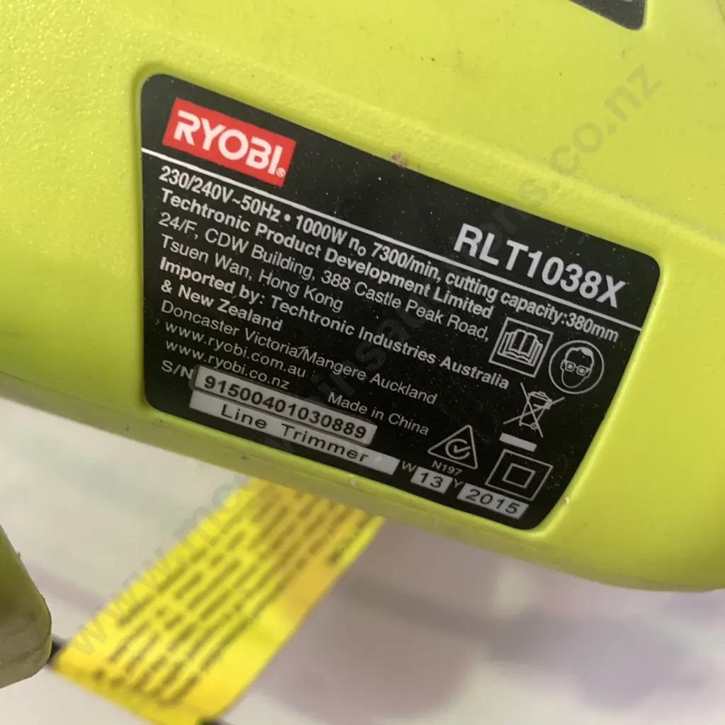Ryobi Electric Weedeater, Model RLT1038X Image 1++