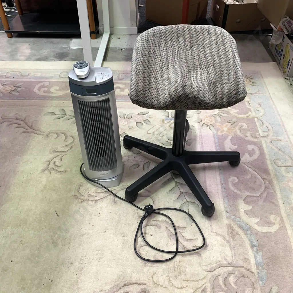 Sunbeam Heater with remote and Gaspowered Height Adjustable Chair Image 1++