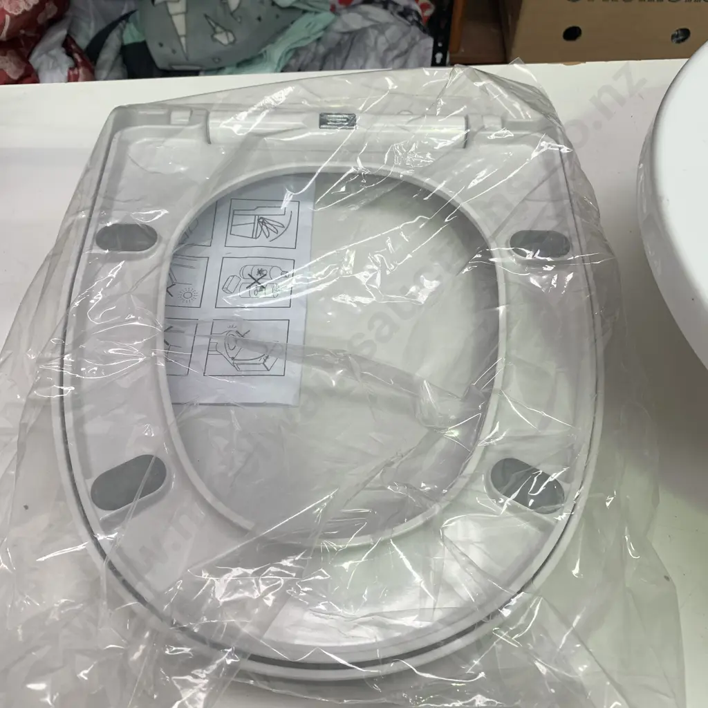As new Eclipse 57 Inset Basin, Single Tap, White, With as new High Quality Hard Plastic Toilet set cover Image 1++