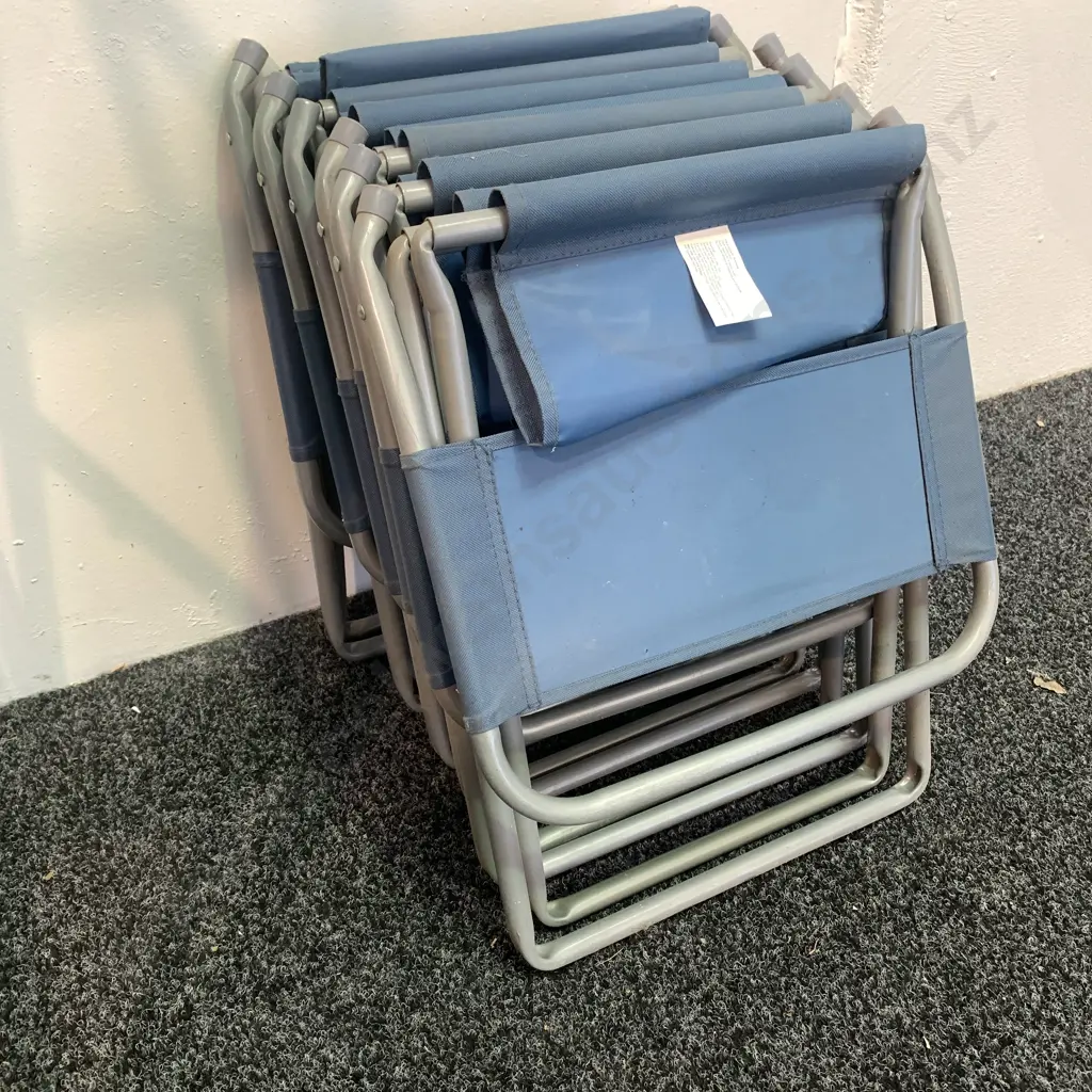 Set of 6 Small Canvas Foldable Chairs Image 1++