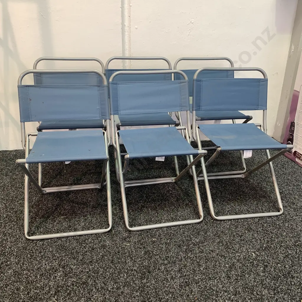 Set of 6 Small Canvas Foldable Chairs Image 1++