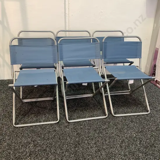 Set of 6 Small Canvas Foldable Chairs