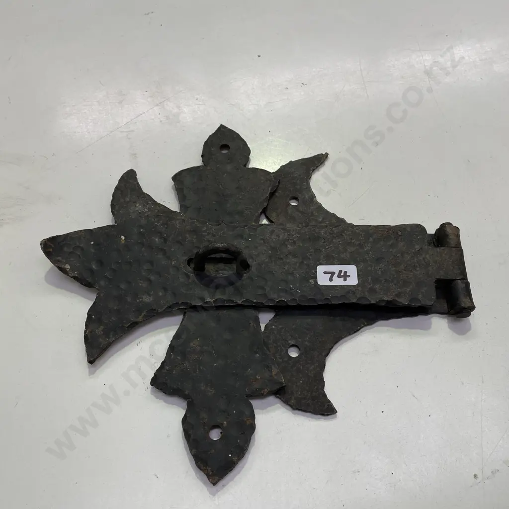 Large Antique cast Iron Art Nouveau Gate Latch Image 1++