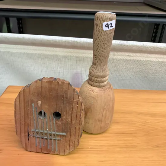 Vintage Coconut Finger Piano with handmade wooden mallet