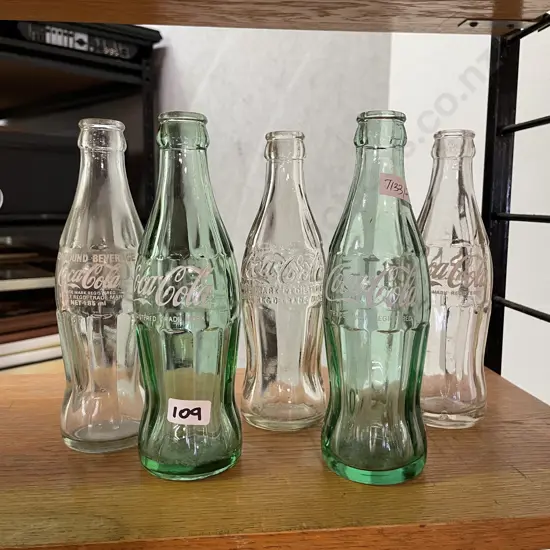 Vintage Coke Coca-Cola Bottles x 5