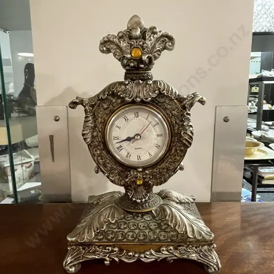 Ornate Quartz Mantle Clock H26cm