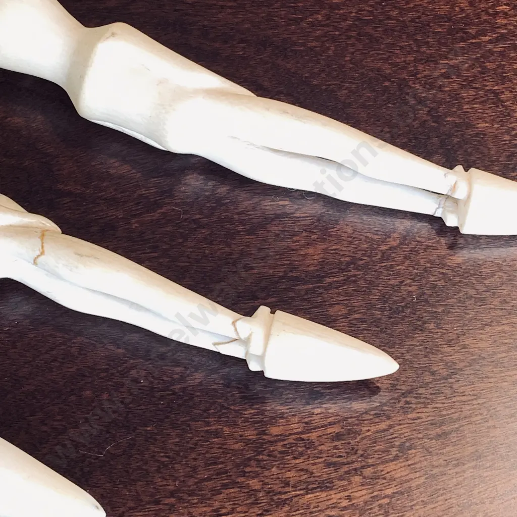 3 x Vintage Unusual Ivory/Bone Candle Holders that mount together Image 1++
