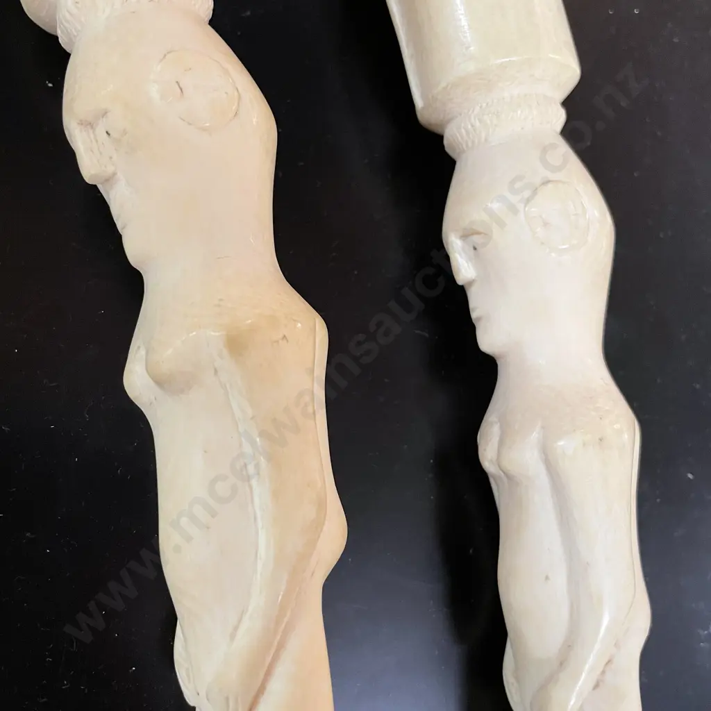 3 x Vintage Unusual Ivory/Bone Candle Holders that mount together Image 1++
