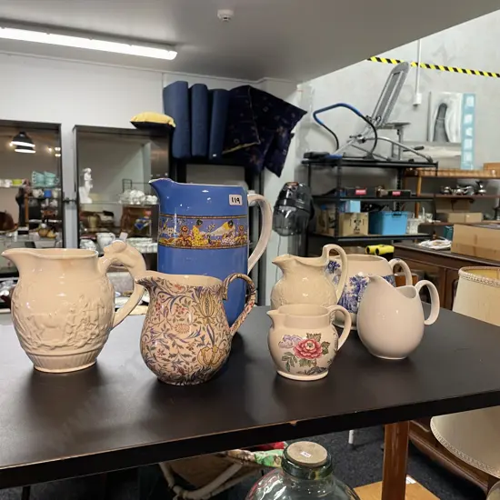 Assortment of Collectable Jugs incl. Wedgwood, Staffordshire, Thomas etc