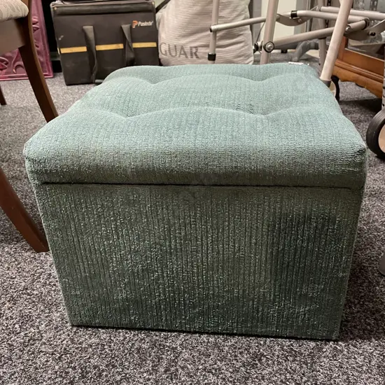 Vintage Retro Lift-up top Footstool. Fabric with buttoned detail