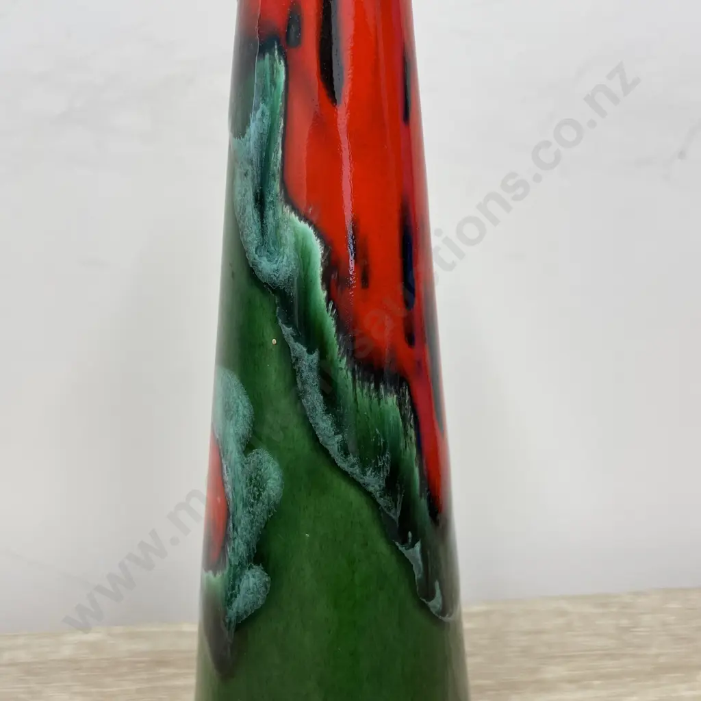 Mid Century PSJ Handpainted Flame Vase. H23cm Image 1++