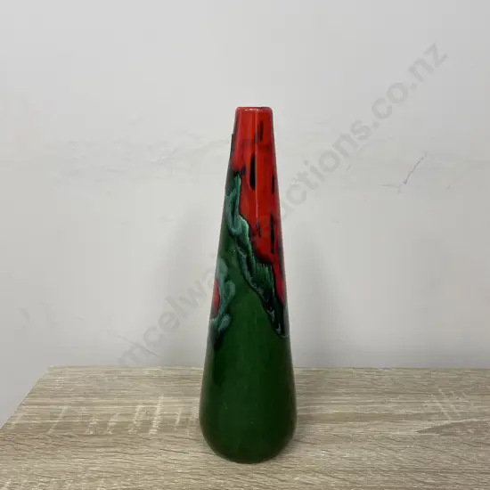 Mid Century PSJ Handpainted Flame Vase. H23cm