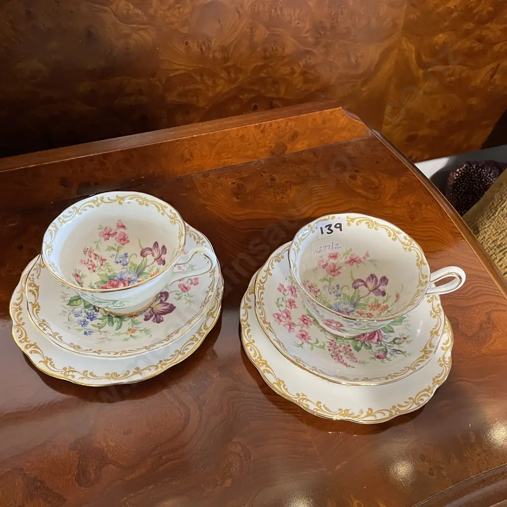 Pair of Royal Albert "Nosegay" trios Image 1++