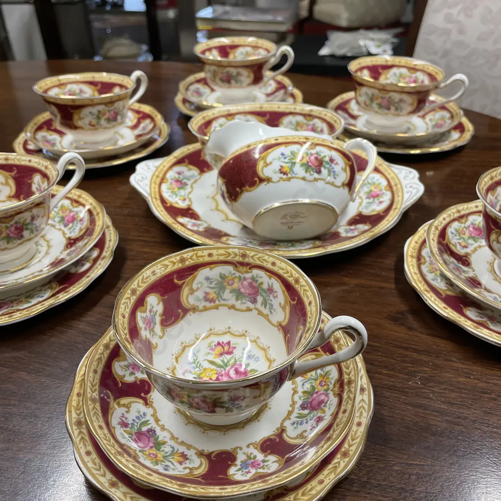 Royal Albert "Lady Hamilton" 21 pce Teaset Image 1++