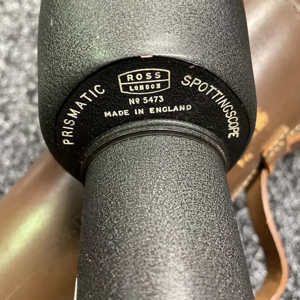 Vintage Ross London, Prismatic Spotting Scope No. 5473. In original leather shoulder strap tube Image 1++