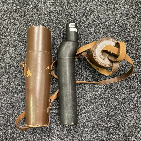 Vintage Ross London, Prismatic Spotting Scope No. 5473. In original leather shoulder strap tube