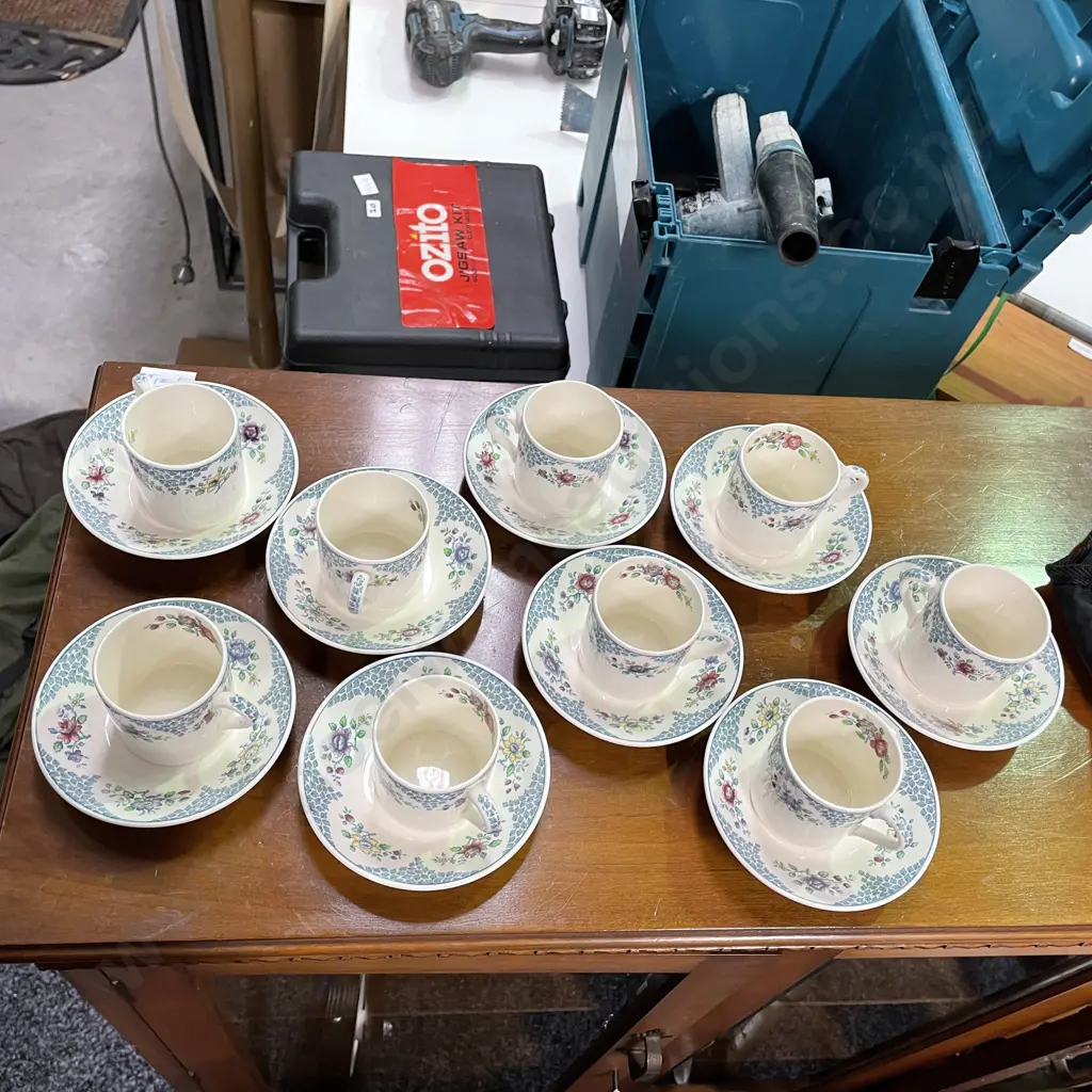 Copeland Spode "Merville" Coffee Can and saucer sets x 9 Image 1++
