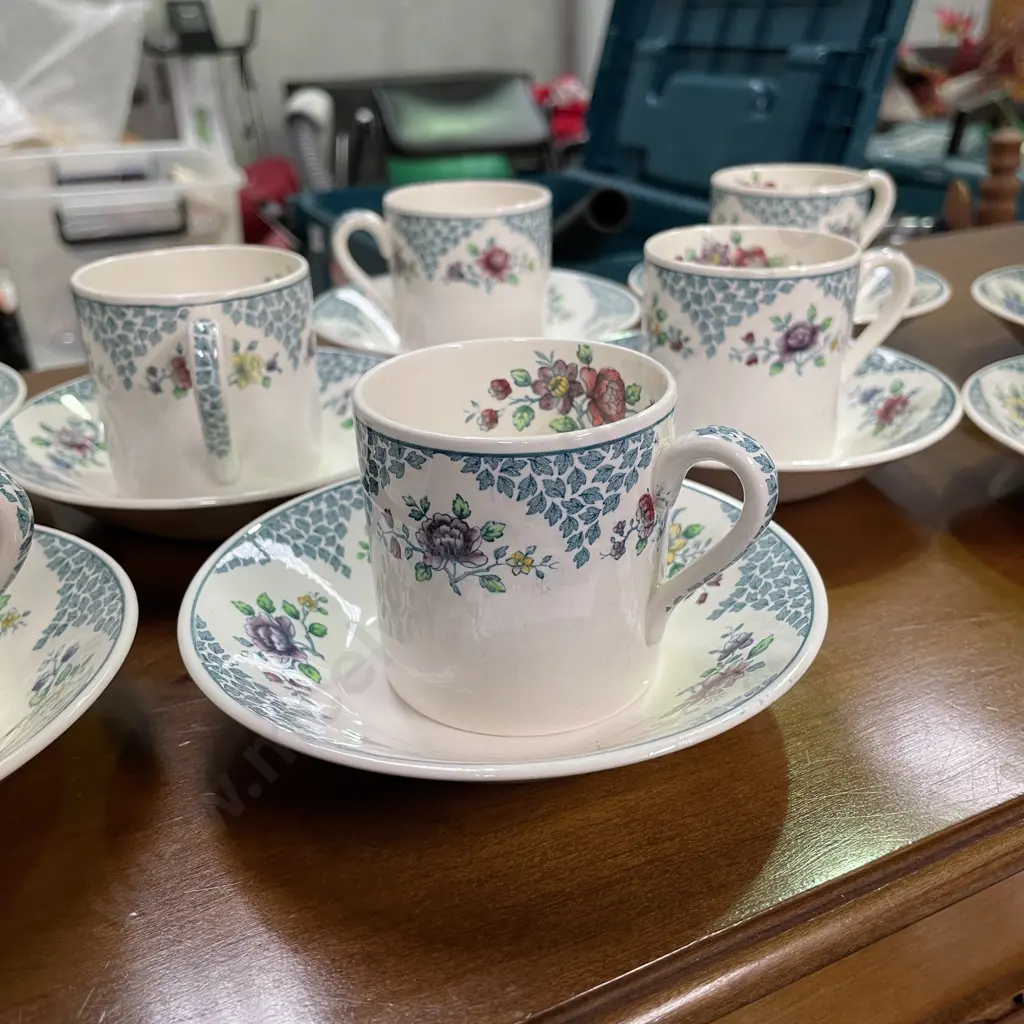 Copeland Spode "Merville" Coffee Can and saucer sets x 9 Image 1++