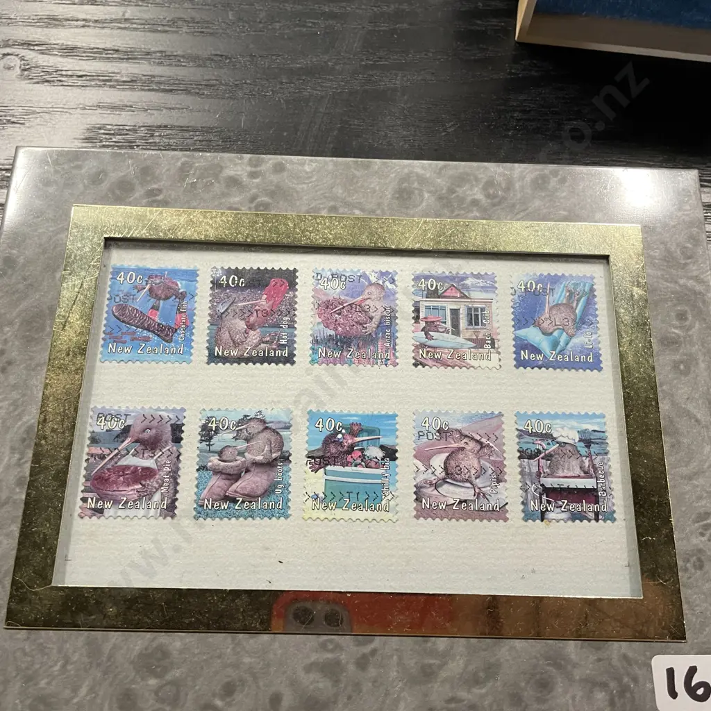 Framed NZ Stamps Image 1++