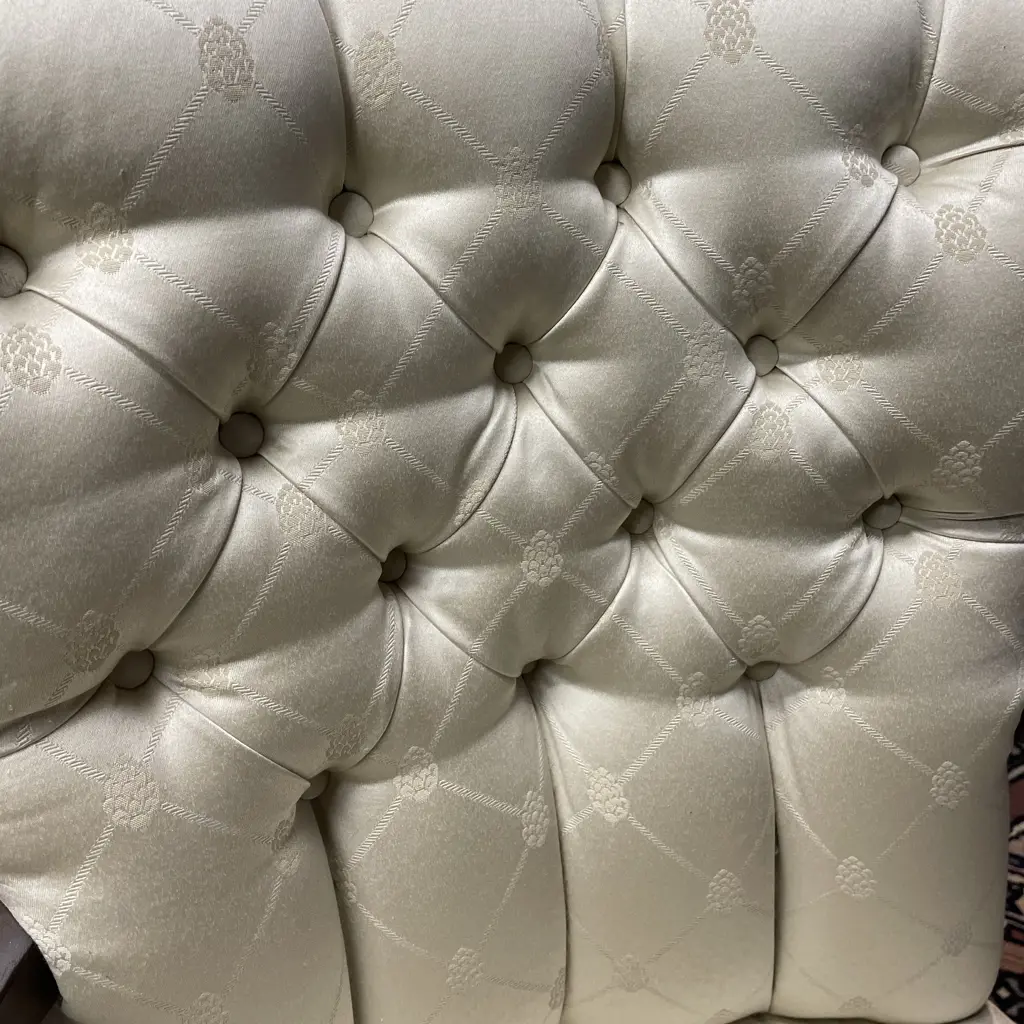 Vintage Button Back Armchair. Queen Anne style Image 1++