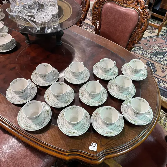 Royal Doulton Cup and Saucer sets x 12. "Provencal" pattern