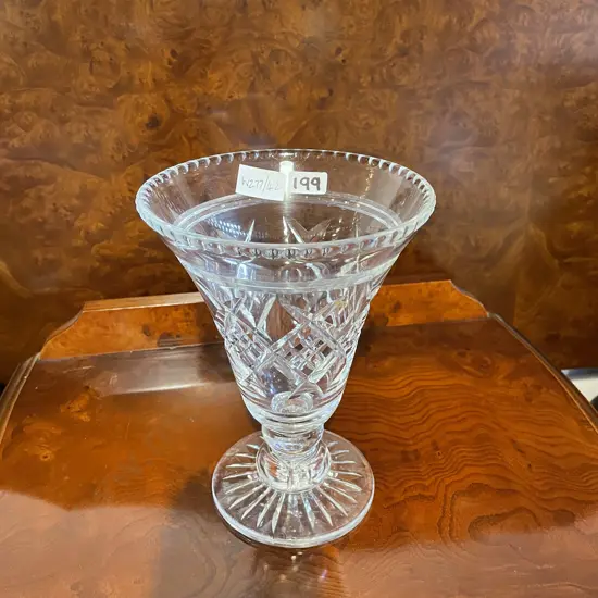 Vintage Stuart Heavy Cut Crystal Vase H20cm