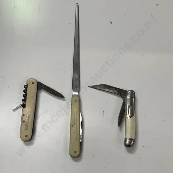 Vintage Bone Handle RJ Bainbridge and Co Ltd Stainless Steel Letter Opener L23cm with