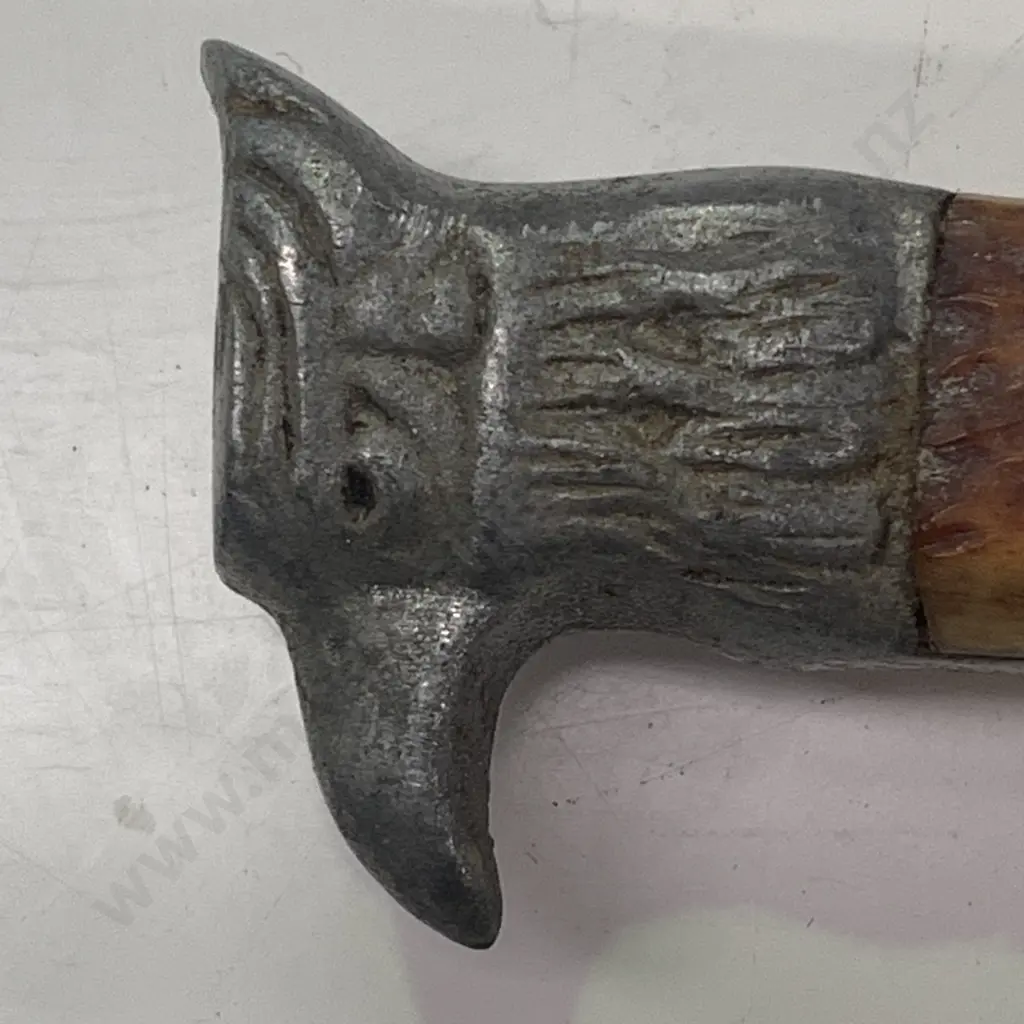 Stag Handled Knife with Eagle Head, Carving of Dear Hunt on Stainless Steel Blade Image 1++