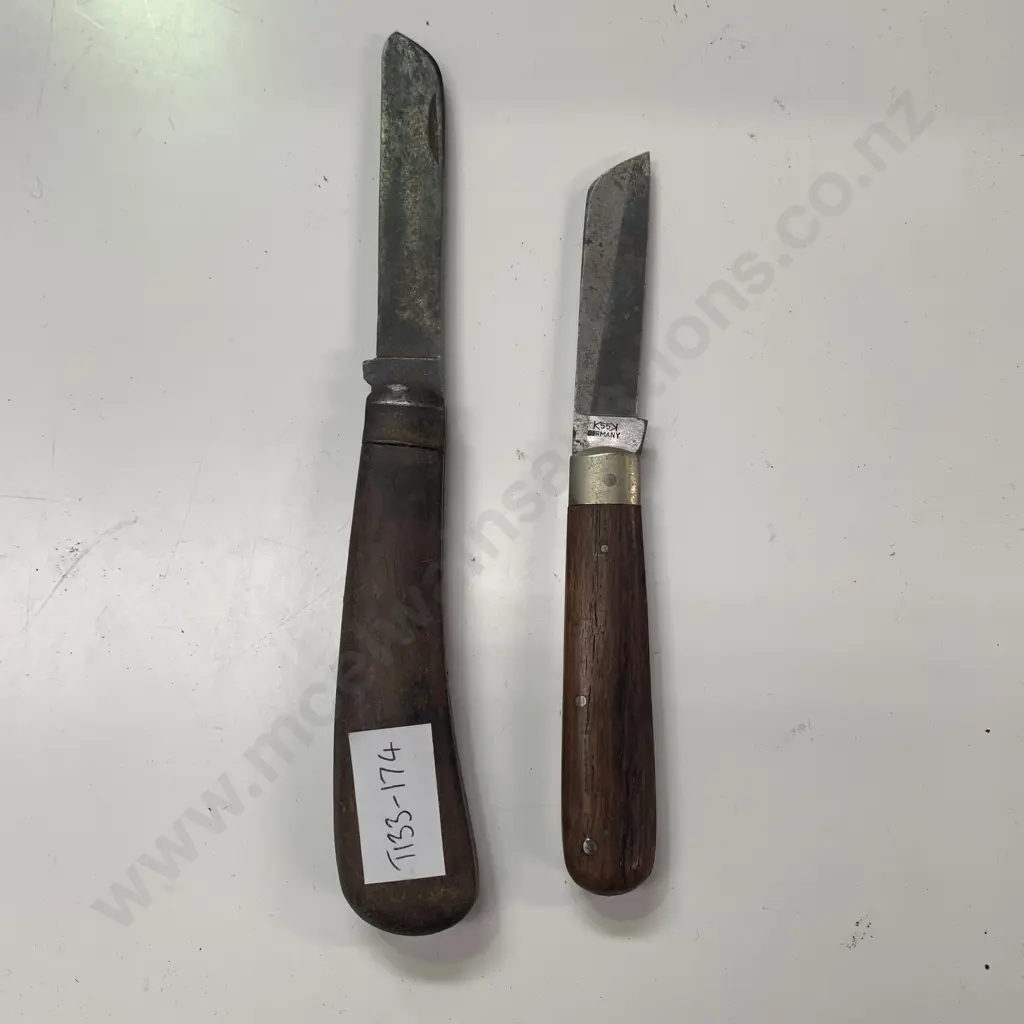 Vintage Solingen Wooden Handled Pocket Knife with one other Vintage Wooden Handle Pocket Knife L200mm Image 1++