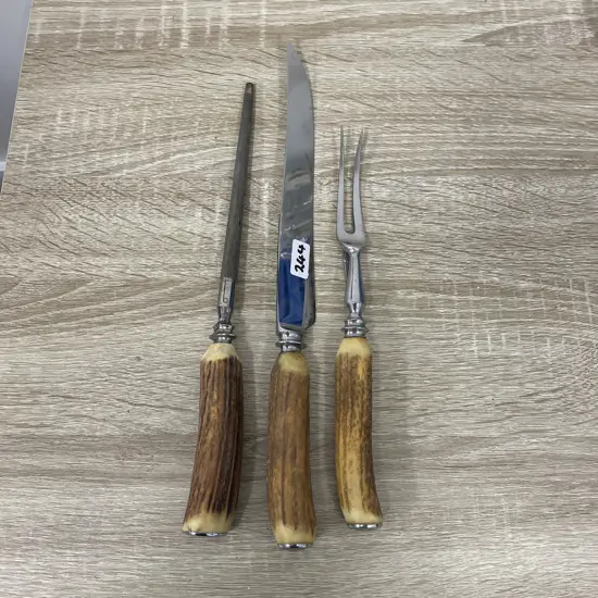 Philip Ashberry and Sons Stag Horn Handled Carving Set