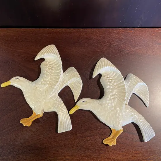 Pair Vintage Sylvac Wall Hung Seagulls. Faults as shown in pics