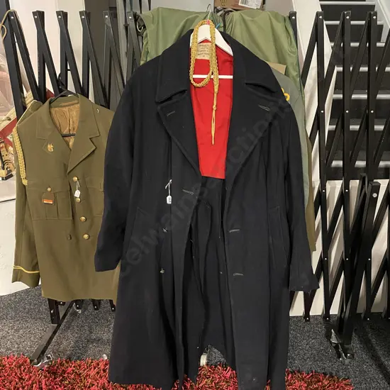 Vintage Matson House 1959 Navy Wood Long Coat. Silver Crown Buttons