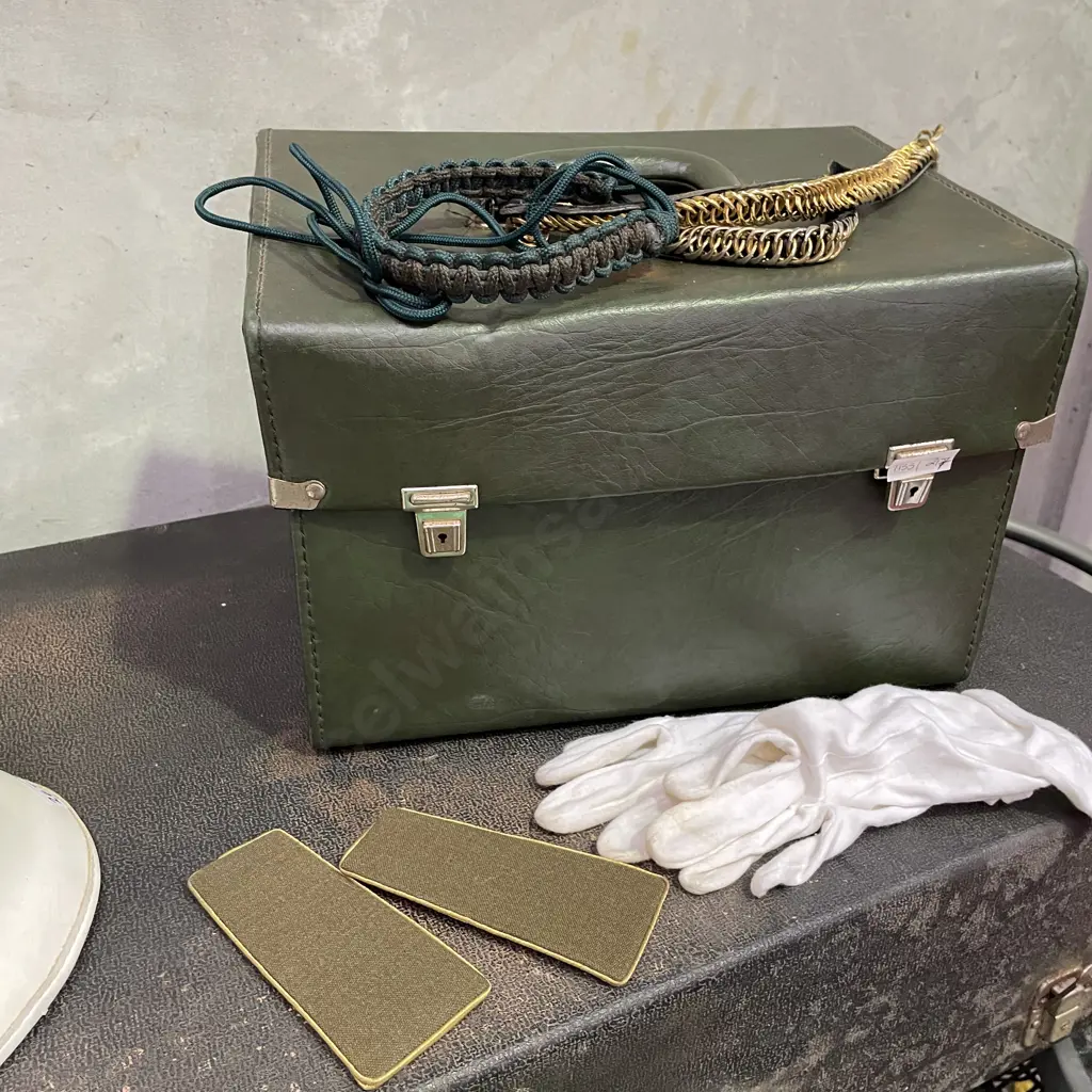 Rare 20th Century Pith Spike Helmet. State Presidents Guard with Case, gloves, lapels etc Image 1++