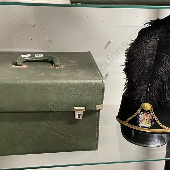 Rare 20th Century South African State Presidents Guard Shako with ostrich plume. Comes with case